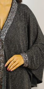 Midnight Black & Silver Kimono Coord Set