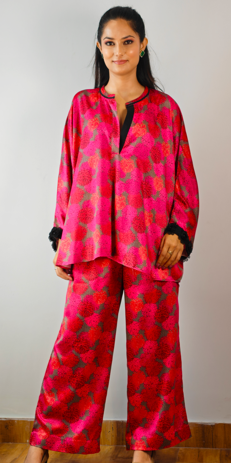 Fuschia Gardenia Coord Set