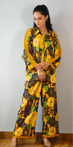 Yellow Black Botanical Coord Set