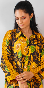 Yellow Black Botanical Coord Set