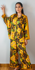 Yellow Black Botanical Coord Set