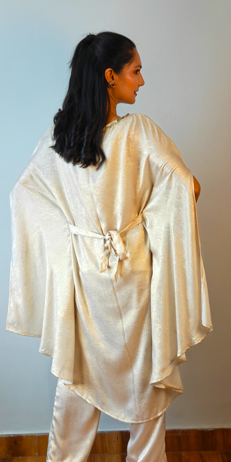 Vanilla Gold Opulent Three-Piece Kaftan Set