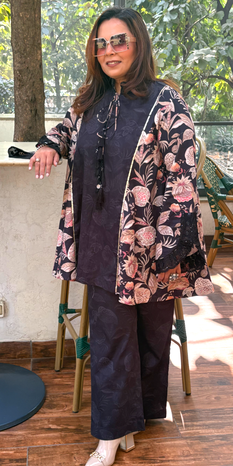 Taapsi Black Winter Coord Set