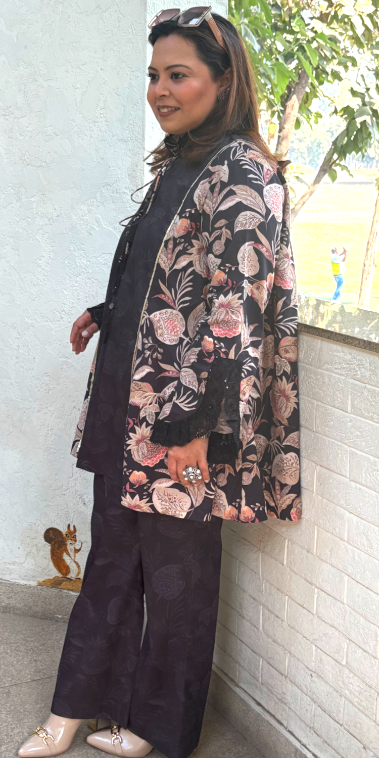 Taapsi Black Winter Coord Set